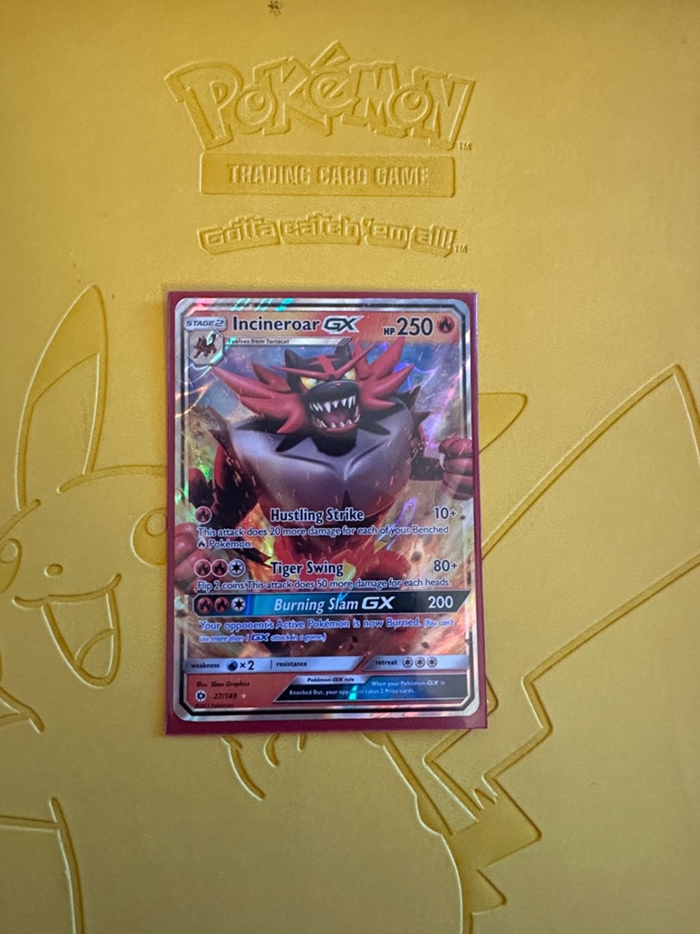 Pokémon Incineroar GX Holo Rare Trading Card - Red & Black